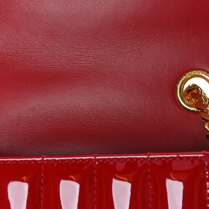 Saint Laurent Patent Matelasse Monogram Small Vicky Chain Bag Red 8 of 8