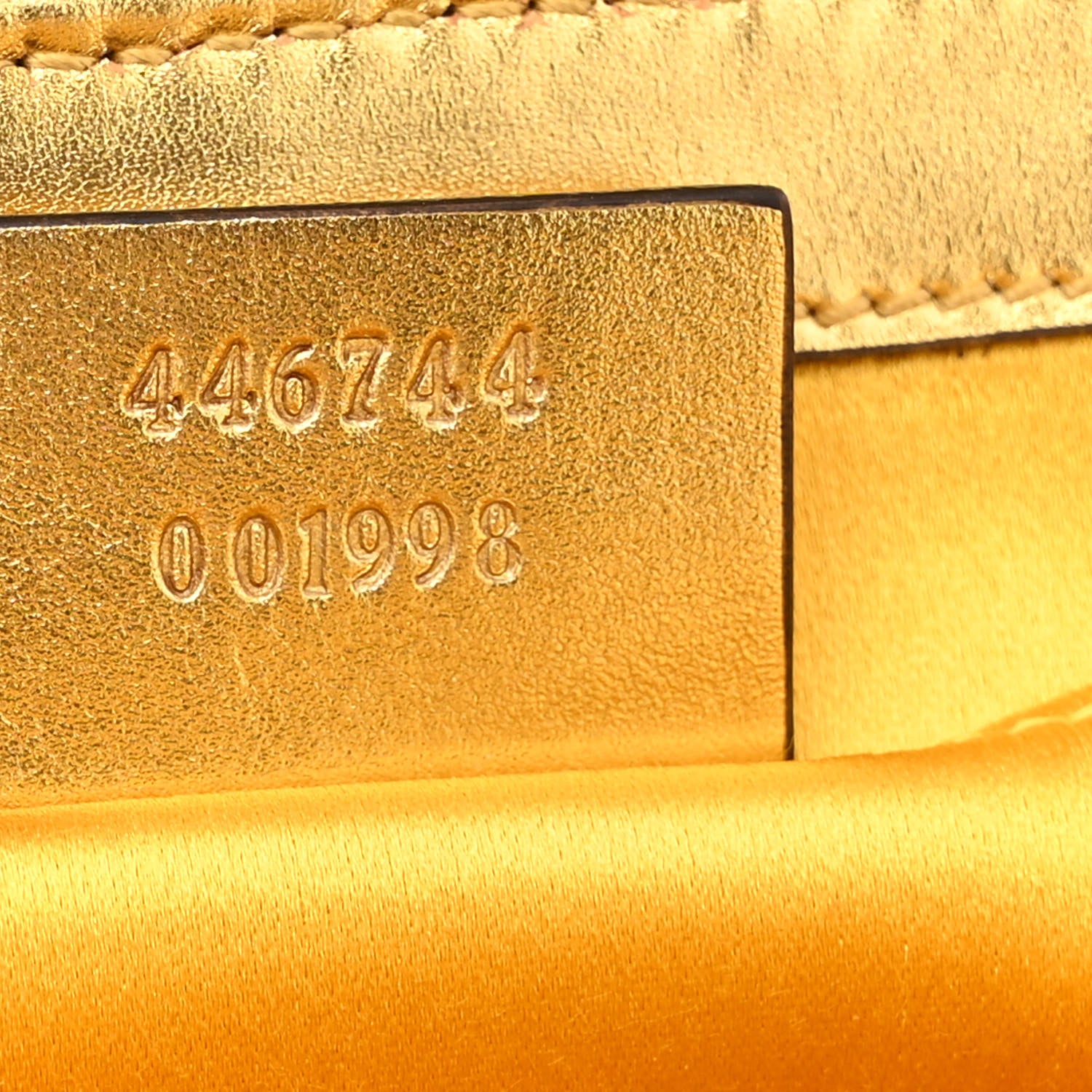 Gucci Sequin Matelasse Diagonal Mini GG Marmont Shoulder Bag Gold 7 of 13