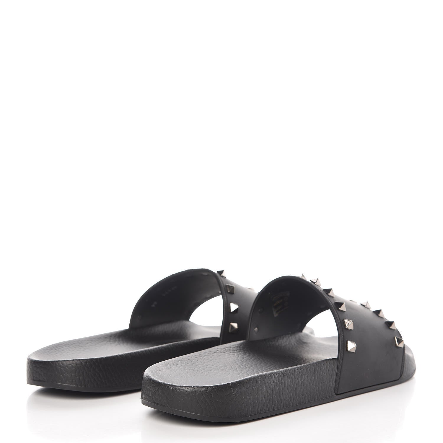 Valentino Garavani Rubber Rockstud Slide Sandals 44 Black 4 of 8