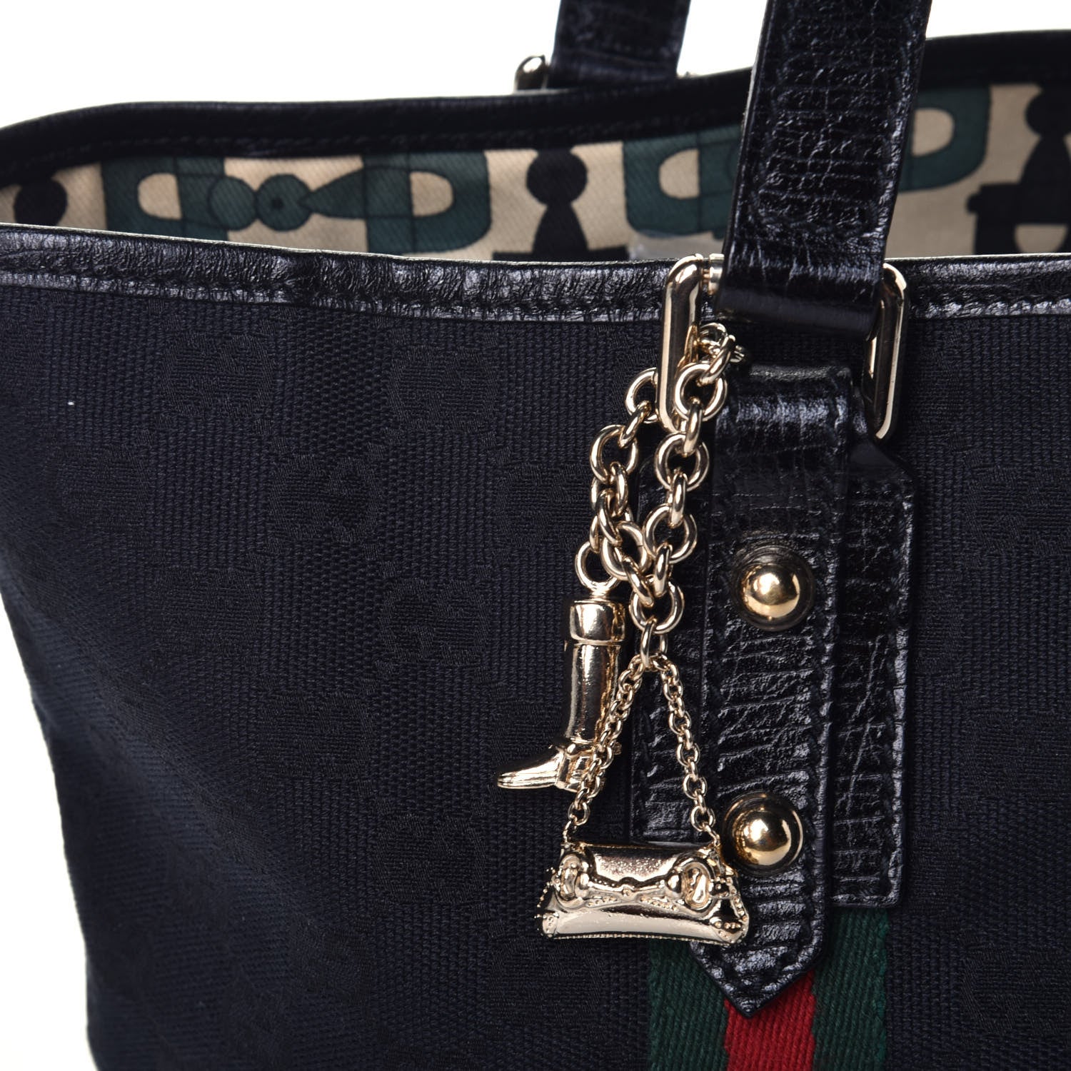 Gucci Monogram Medium Jolicoeur Tote Black 16 of 17