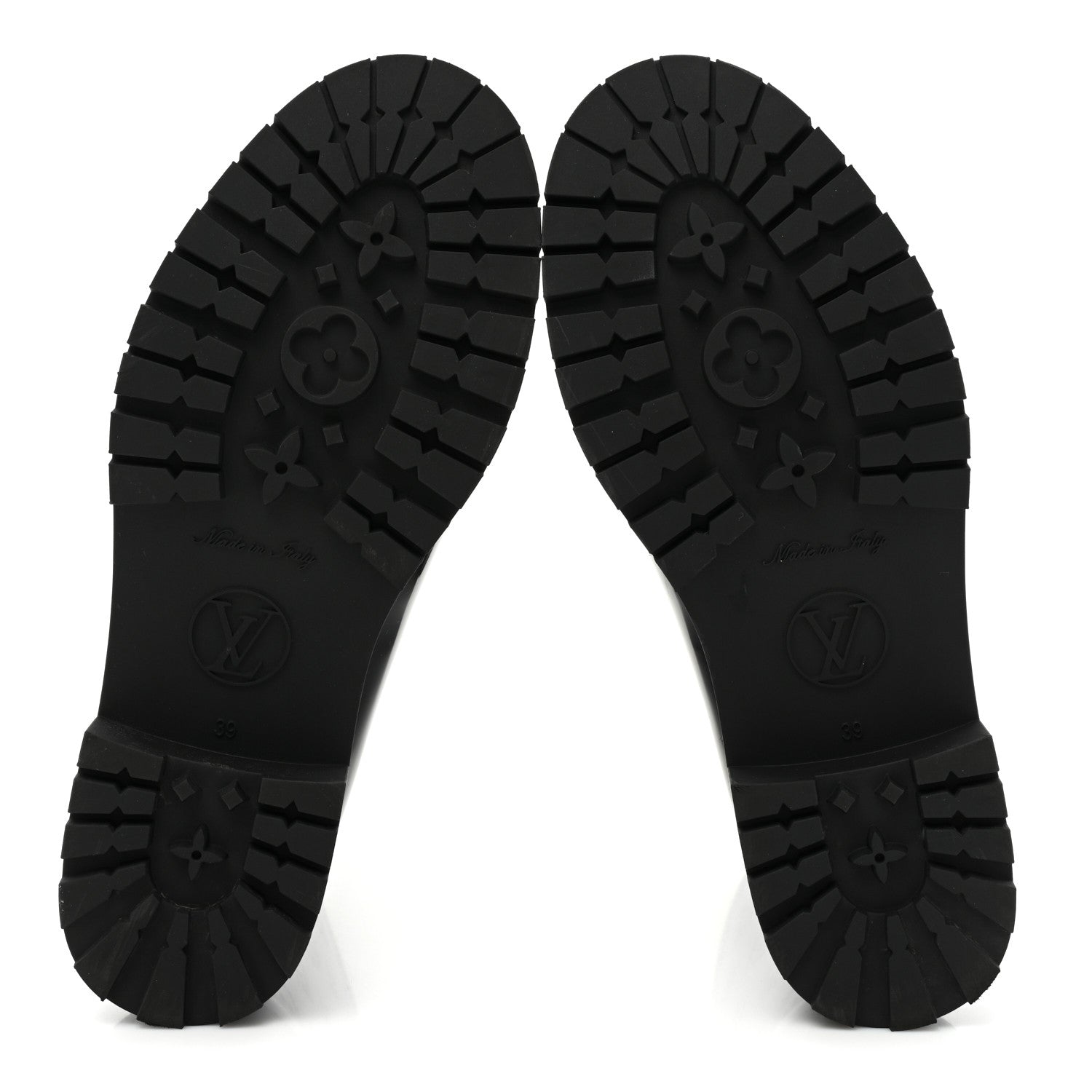 Louis Vuitton Rubber Embossed Monogram Drops Flat Half Boots 39 Black 5 of 7