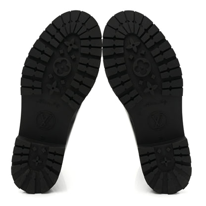 Louis Vuitton Rubber Embossed Monogram Drops Flat Half Boots 39 Black 5 of 7