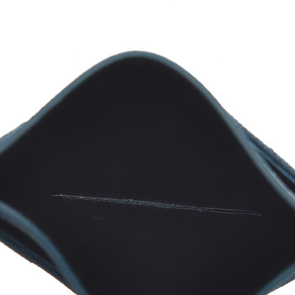 Saint Laurent Grain De Poudre Matelasse Chevron Monogram Credit Card Case Peacock Green 5 of 8