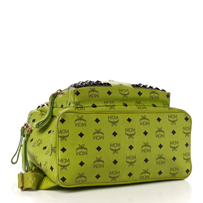 MCM Visetos Studded Medium Stark M Backpack Green 4 of 9