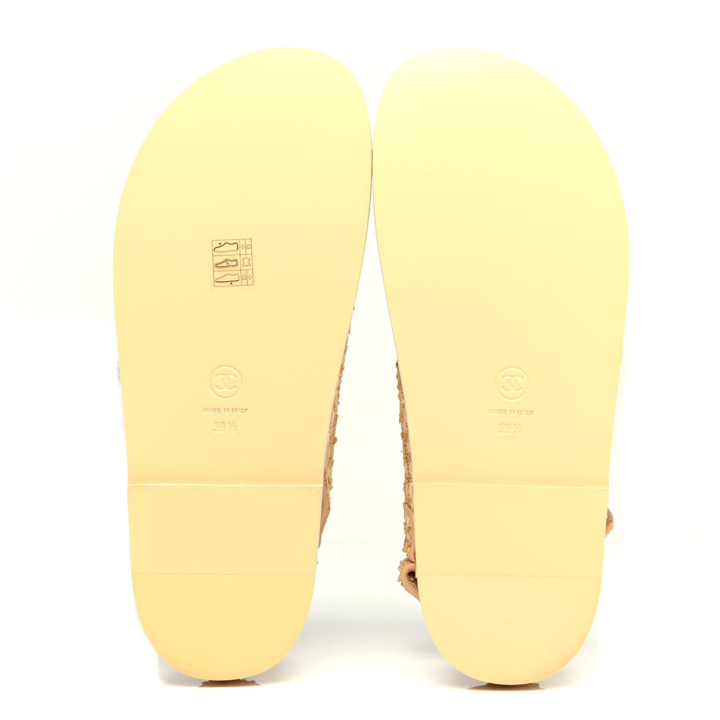 Braided Fabric Velcro Dad Sandals 39.5 Beige