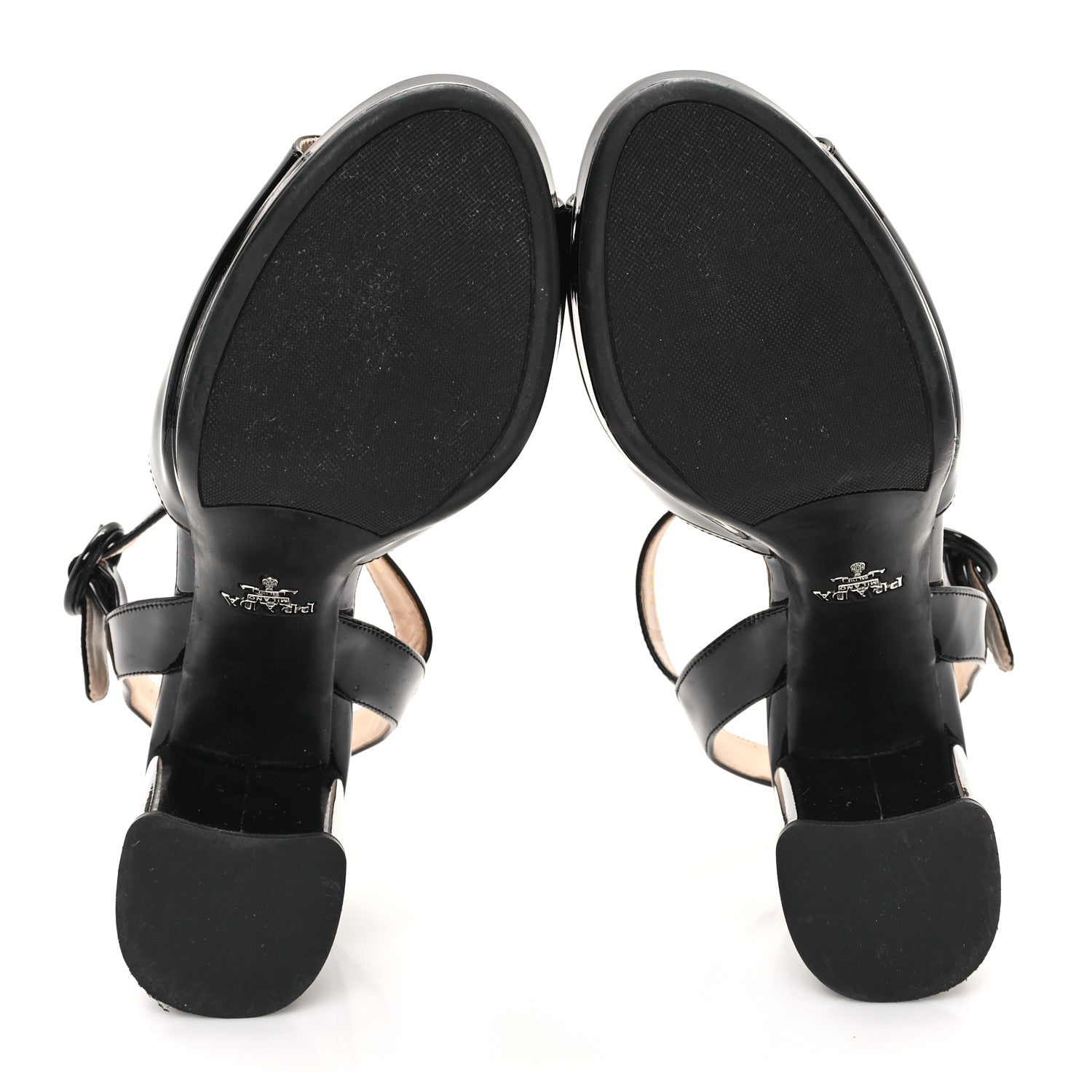 Prada Vernice Platform Sandals 37.5 Black 6 of 10