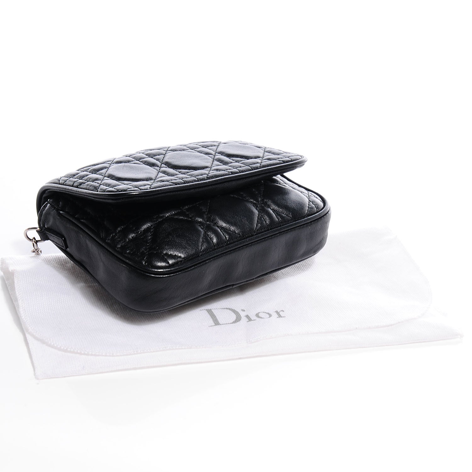 Christian Dior Lambskin Cannage Lady Dior Pochette Black 4 of 7