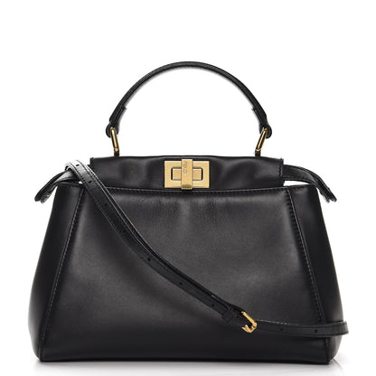 Fendi Nappa Mini Peekaboo Iconic Satchel Black 1 of 8