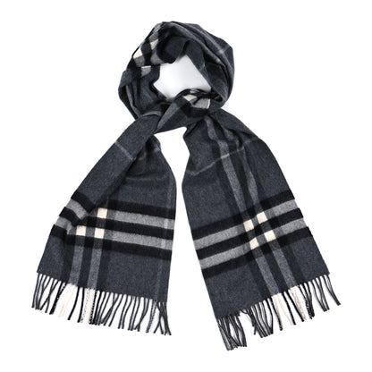 Burberry Cashmere Giant Check Scarf Mid Grey 1 of 3