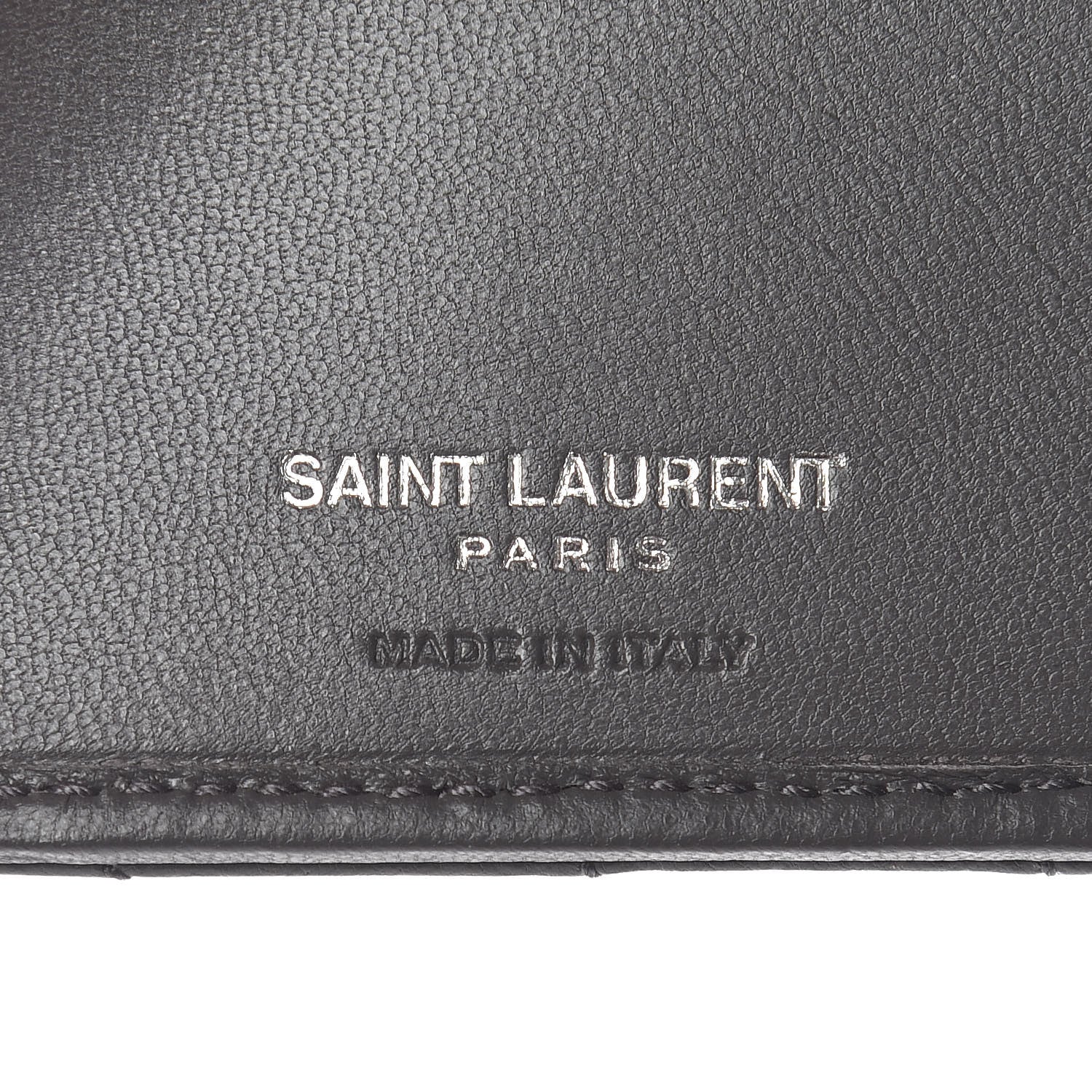 Saint Laurent Lambskin Y Quilted Monogram Compact Loulou Wallet Asphalt 6 of 8