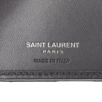 Saint Laurent Lambskin Y Quilted Monogram Compact Loulou Wallet Asphalt 6 of 8