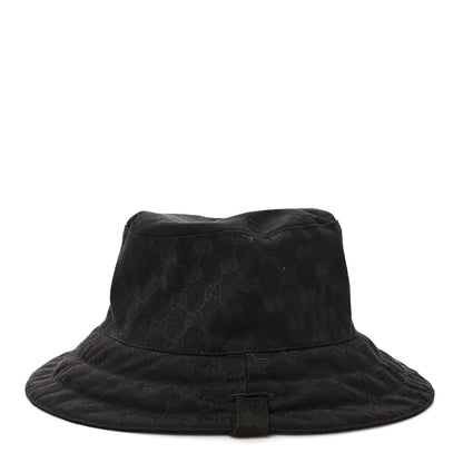 Gucci Canvas Nylon Monogram Reversible Self-Tie Bucket Hat Black 5 of 8