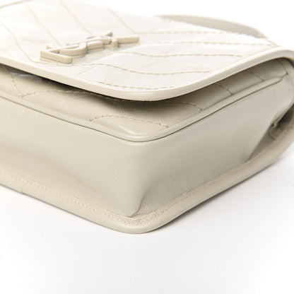 Saint Laurent Crinkled Calfskin Matelasse Monogram Niki Chain Wallet Crema Soft 8 of 9