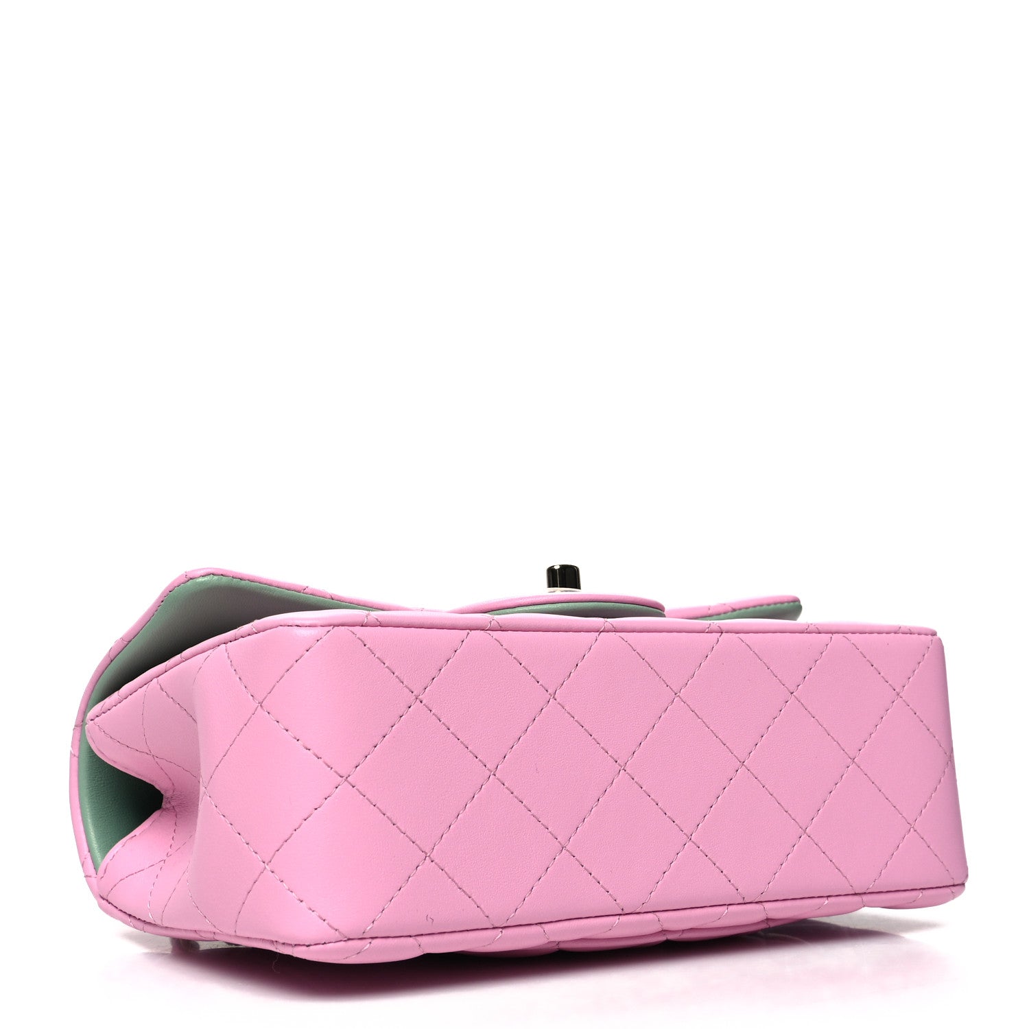 Chanel Lambskin Quilted Mini Top Handle Rectangular Flap Lilac Light Green 4 of 11