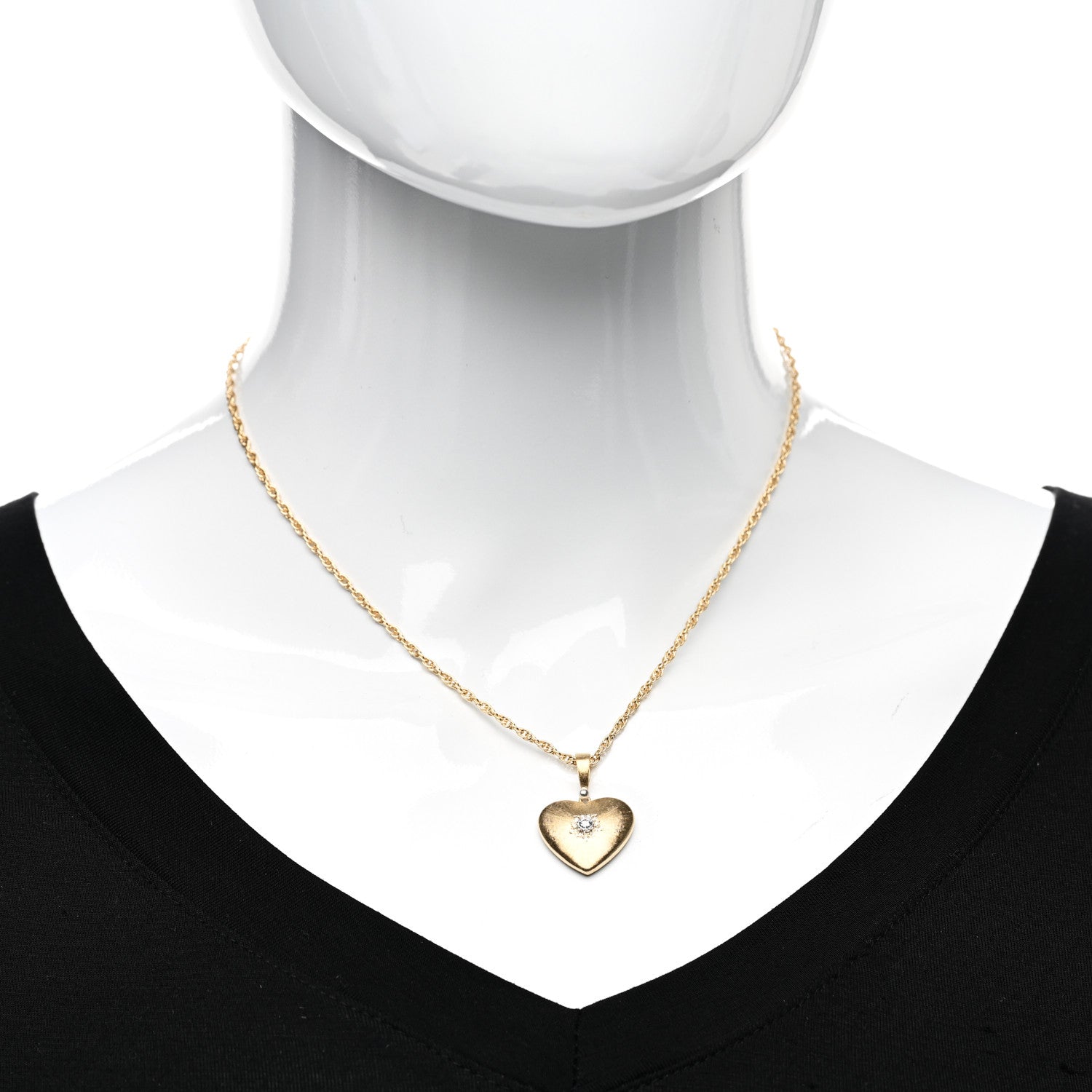 Buccellati 18K Yellow White Gold Diamond Macri Heart Necklace 2 of 4