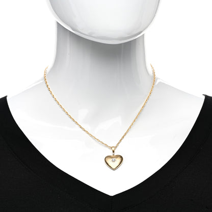 Buccellati 18K Yellow White Gold Diamond Macri Heart Necklace 2 of 4