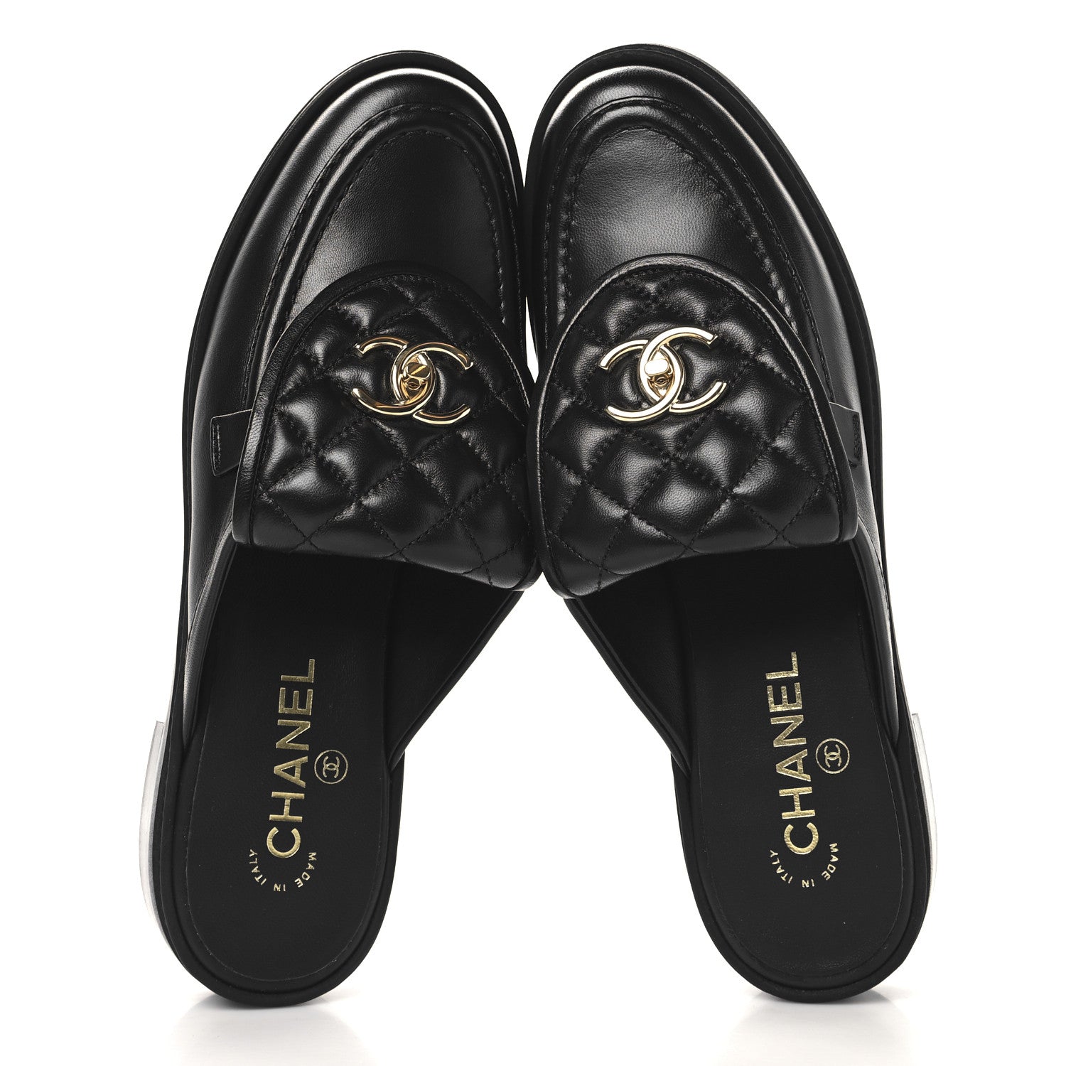 Chanel Lambskin Quilted CC Turnlock Mules 40 Black 2 of 9