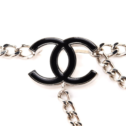 Chanel Enamel CC Chain Logo Belt Silver Black 2 of 4