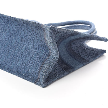 Christian Dior Oblique Denim Medium Book Tote Blue 9 of 9