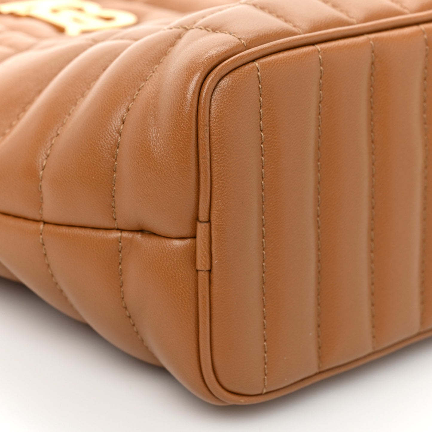 Lambskin Quilted Mini Lola Bucket Bag Maple Brown