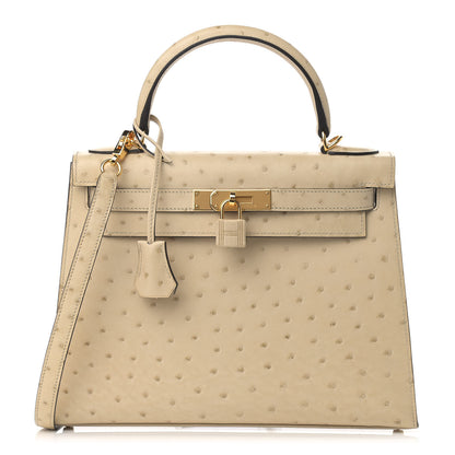 Hermes Ostrich Kelly Sellier 28 Parchemin 1 of 14