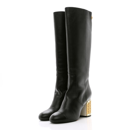 Chanel Lambskin Cap Toe Metiers D'Art High Boots 38 Black 3 of 10