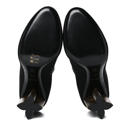 Louis Vuitton Monogram Stretch Fabric Silhouette Ankle Boots 40.5 Black 5 of 11