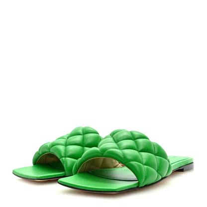 Bottega Veneta Nappa Matelasse Padded Flat Sandals 36.5 Parakeet 2 of 7