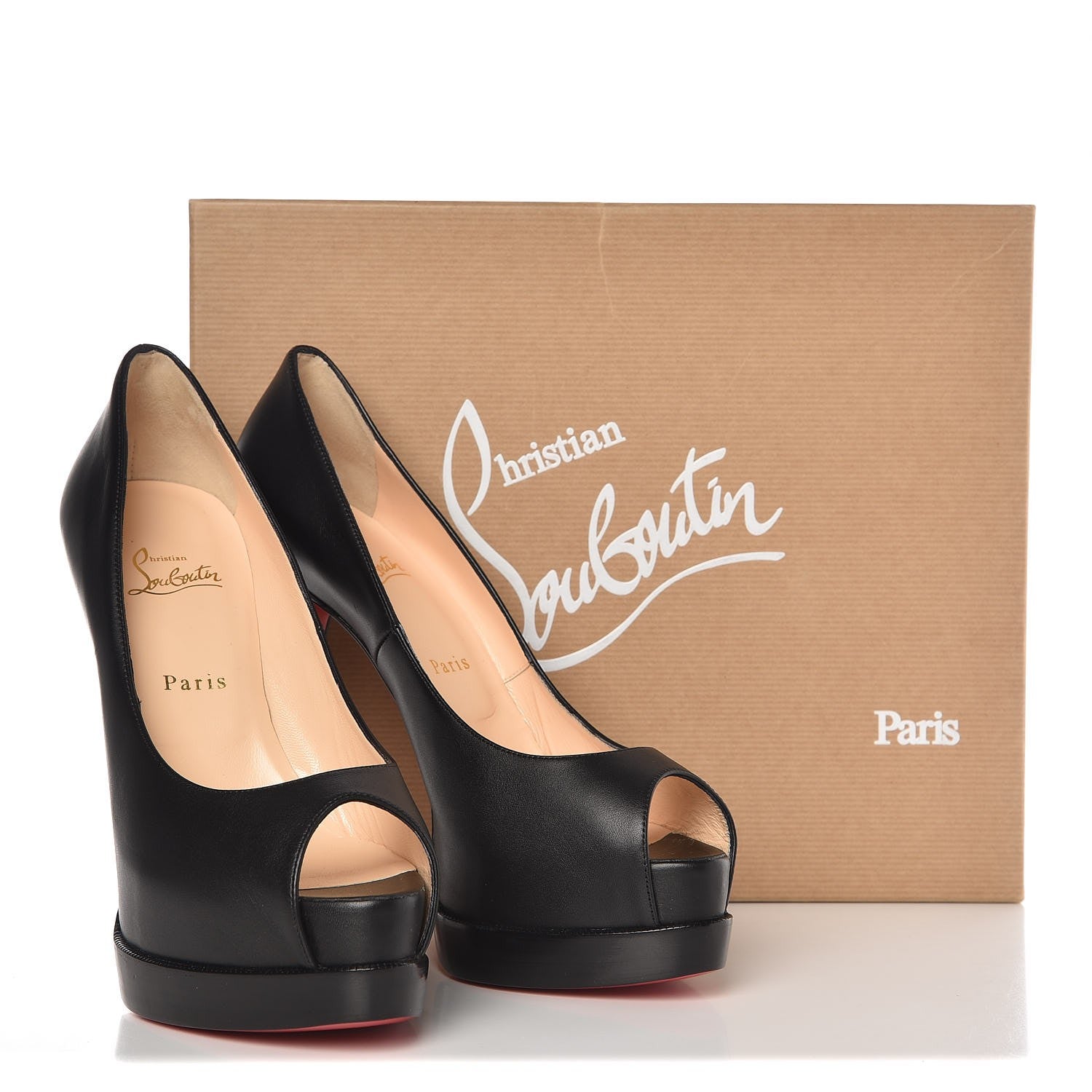 Christian Louboutin Calfskin Palais Royal Trepointe 140 Pumps 40 Black 8 of 8