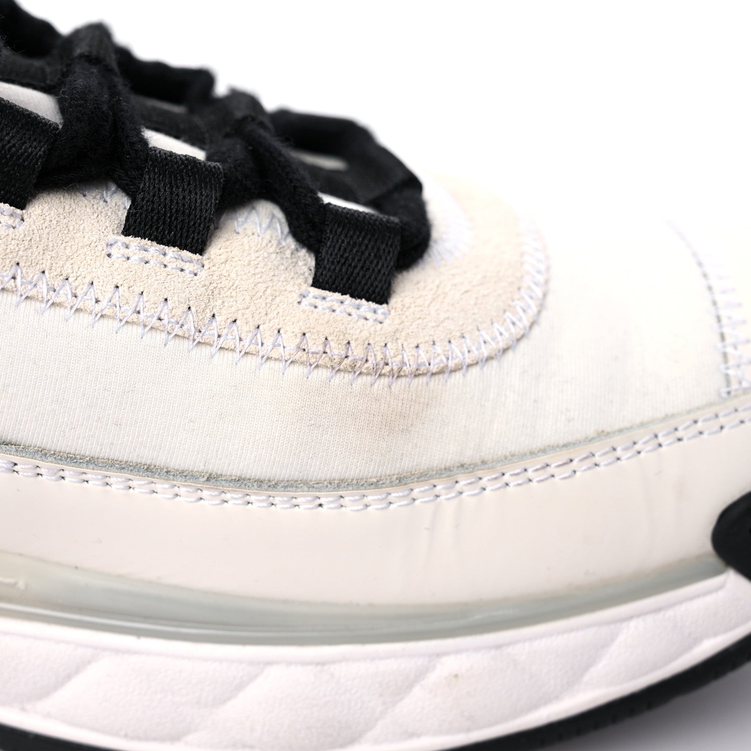 Chanel Velvet Calfskin Mixed Fibers CC Sneakers 39.5 Ivory Black 10 of 14