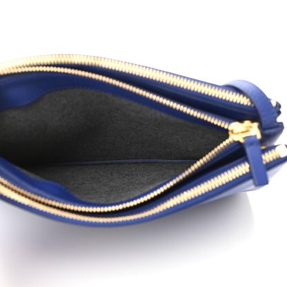 Celine Lambskin Large Trio Crossbody Bag Deep Blue 6 of 12