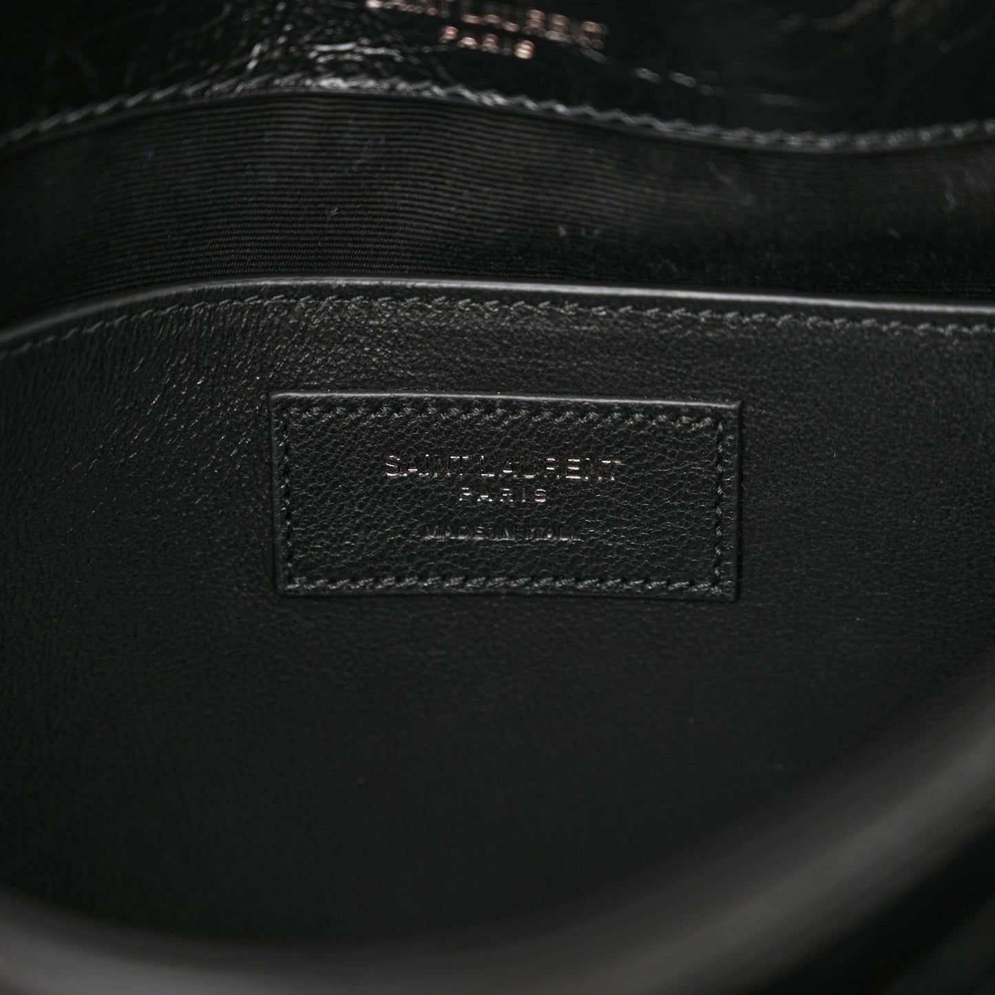 Crinkled Lambskin Matelasse Monogram Baby Niki Chain Satchel Black