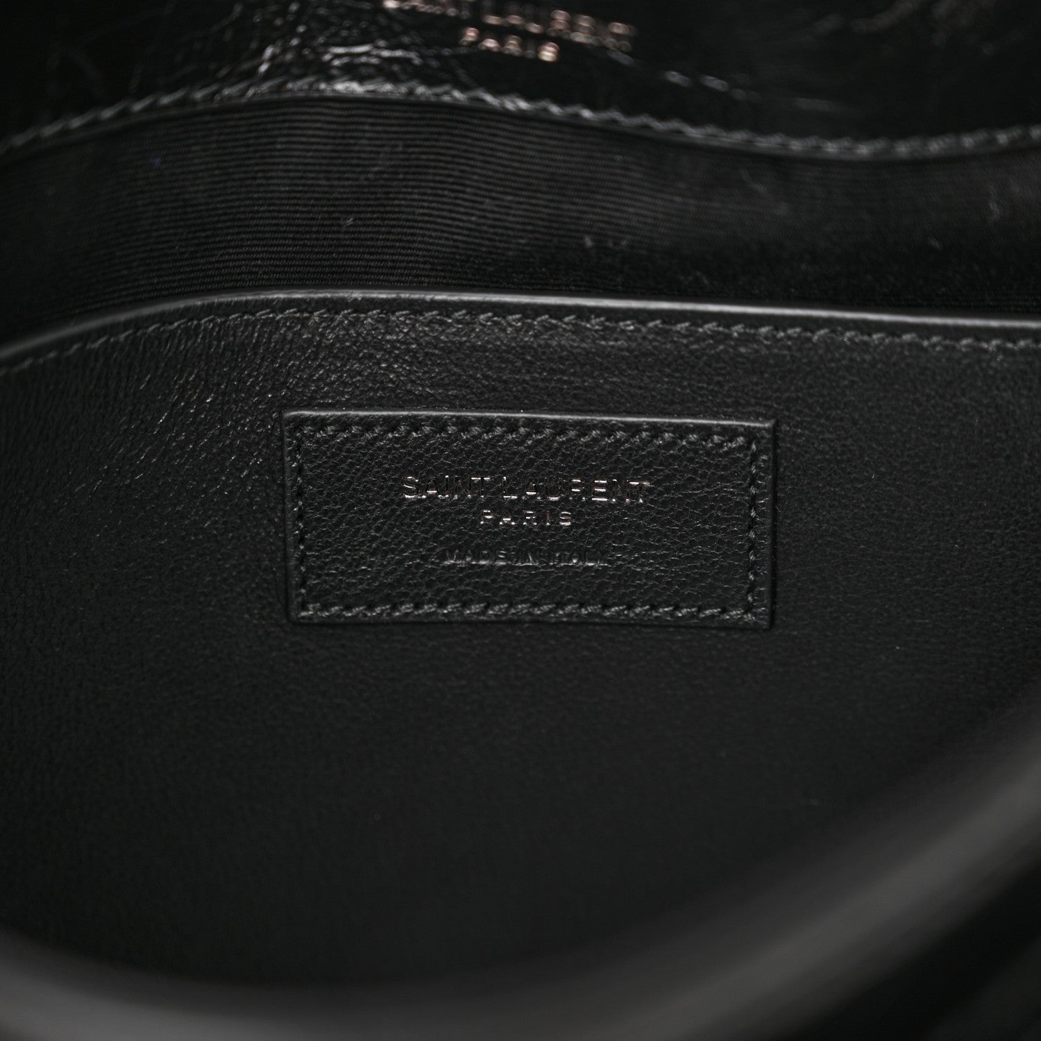 Saint Laurent Crinkled Lambskin Matelasse Monogram Baby Niki Chain Satchel Black 6 of 12