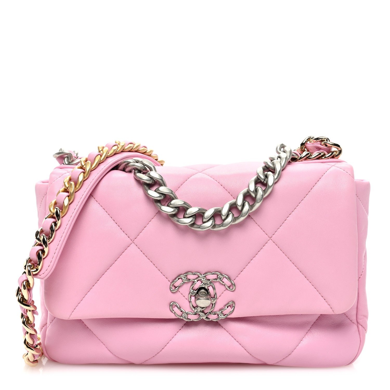 Chanel Lambskin Quilted Medium Chanel 19 Flap Pink 1 of 10