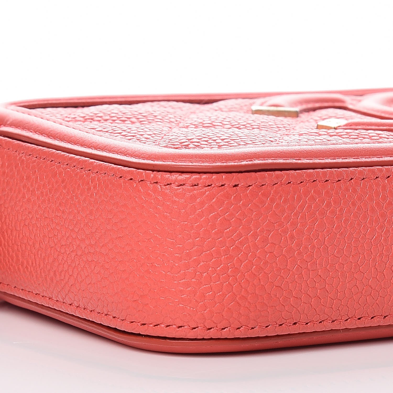 Chanel Caviar Quilted CC Filigree Clutch With Chain Red 13 of 14