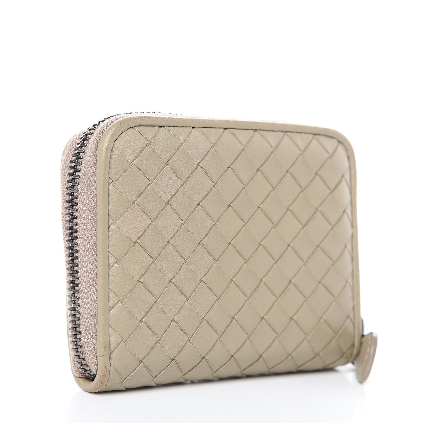 Nappa Intrecciato Zip Around Coin Purse Fume