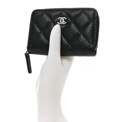 Chanel Caviar Quilted Zip Coin Purse Black 2 of 8