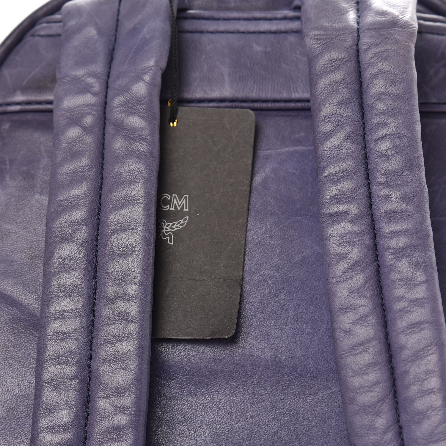 MCM Lambskin Small Tumbler Backpack Navy 8 of 9