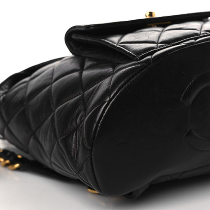 Chanel Lambskin Quilted Drawstring Backpack Black 7 of 8