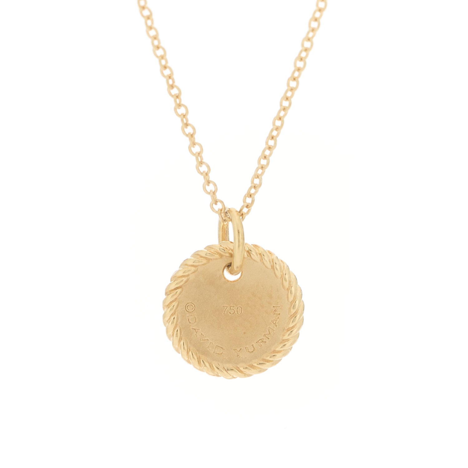 David Yurman 18K Yellow Gold Diamond Initial K Charm Pendant Necklace 5 of 6
