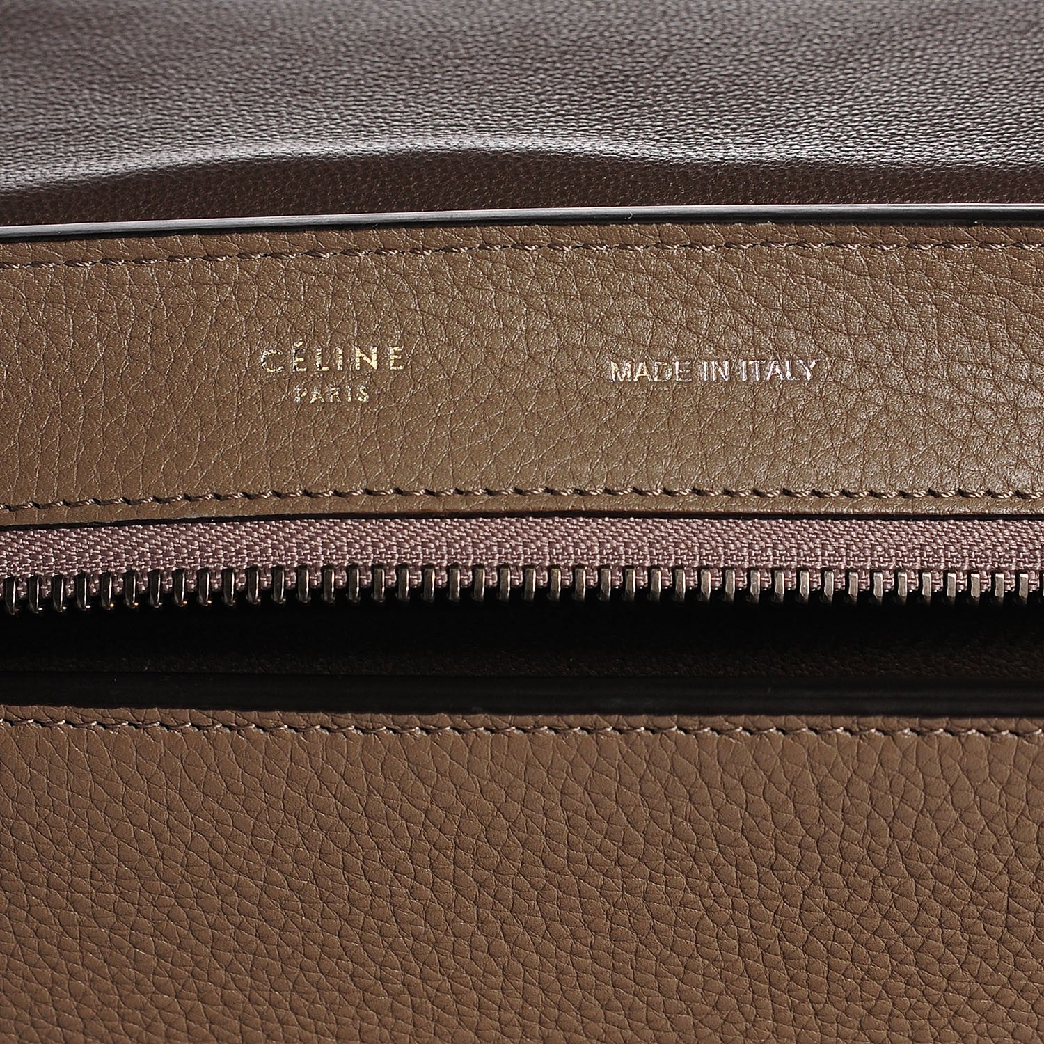 Celine Drummed Calfskin Suede Medium Trapeze Taupe 6 of 10