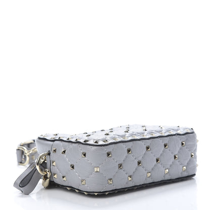Valentino Garavani Craquele Nappa Rockstud Spike Camera Crossbody Bag Pastel Grey 4 of 10