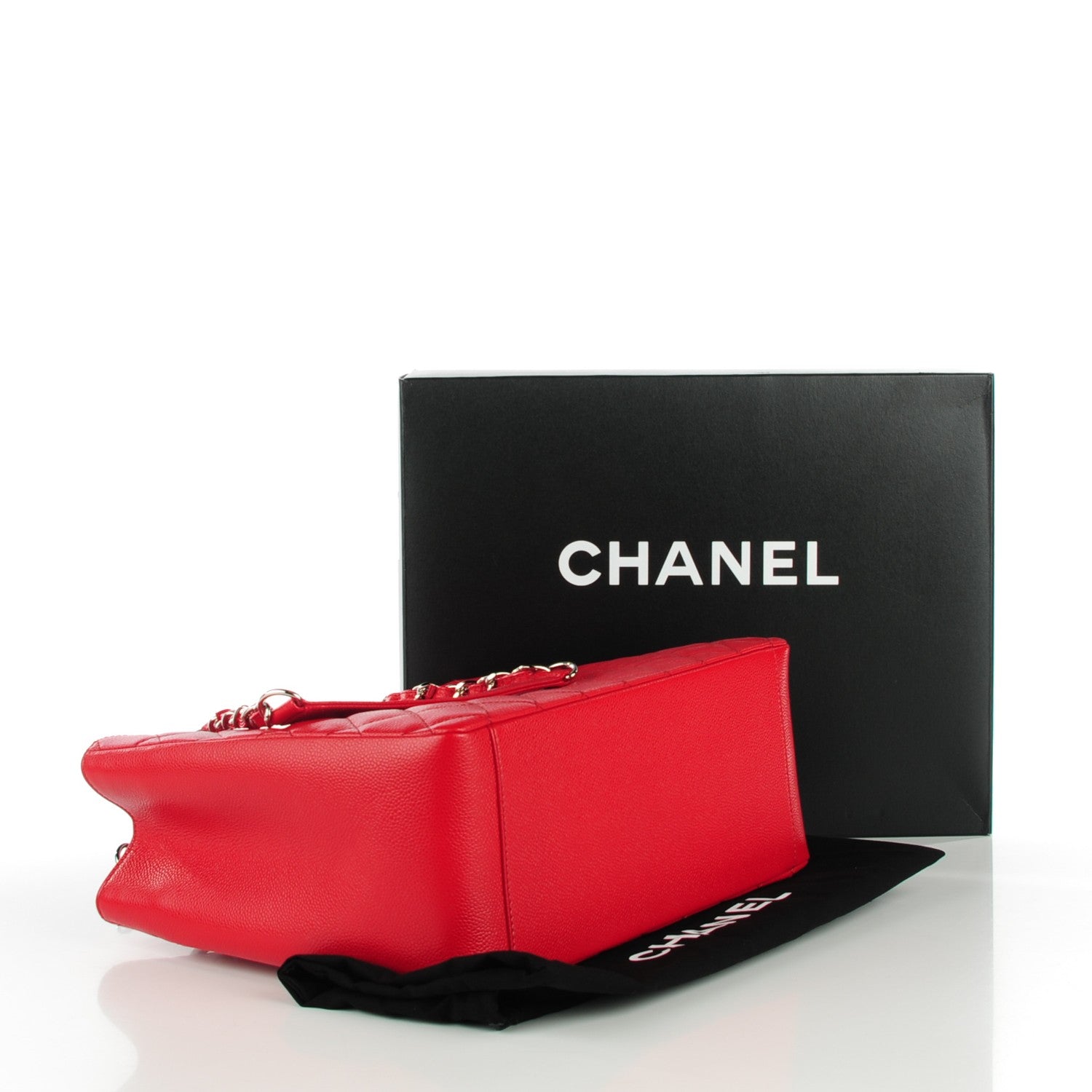 Chanel Caviar Quilted Grand Shopping Tote GST Red 4 of 7