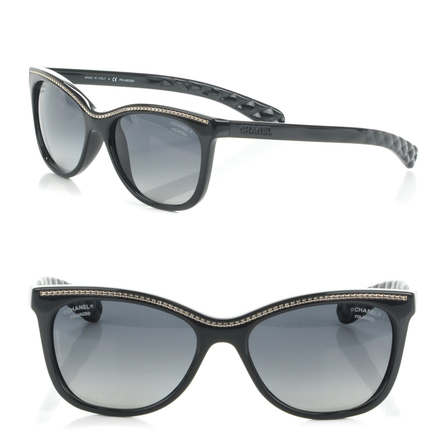 Chanel Cat Eye Chain Sunglasses 6041 Black 1 of 5