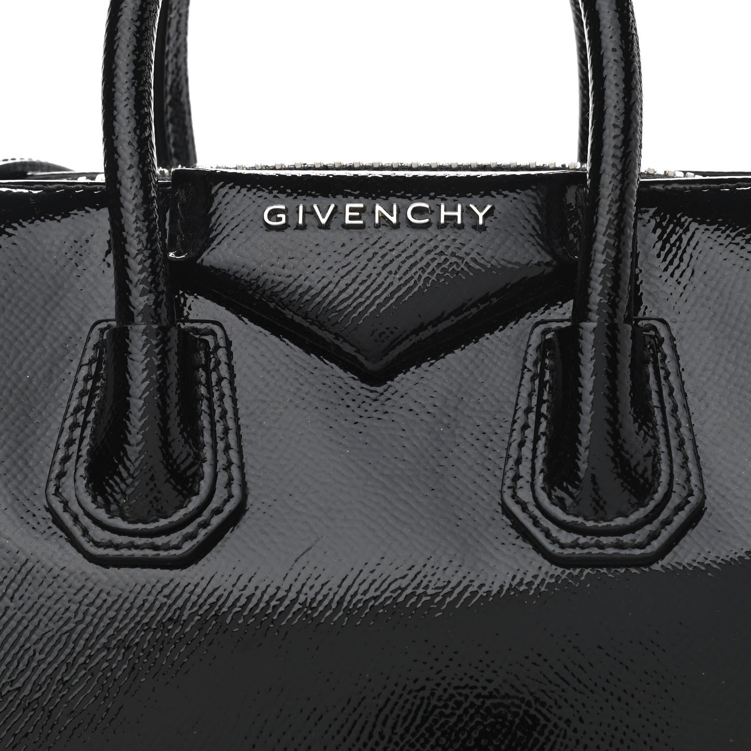 Givenchy Textured Patent Calfskin Mini Antigona Black 8 of 13