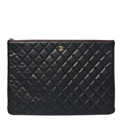 Chanel Caviar Quilted Large Cosmetic Case Black 1 of 8