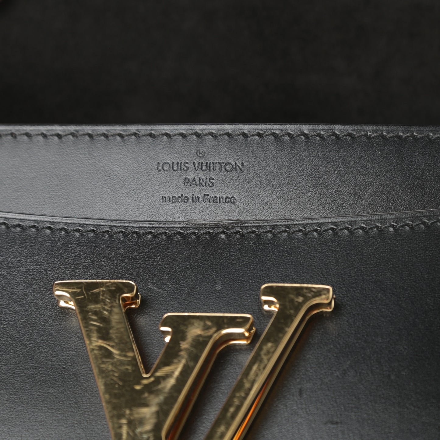 Calfskin Chain Louise MM Black