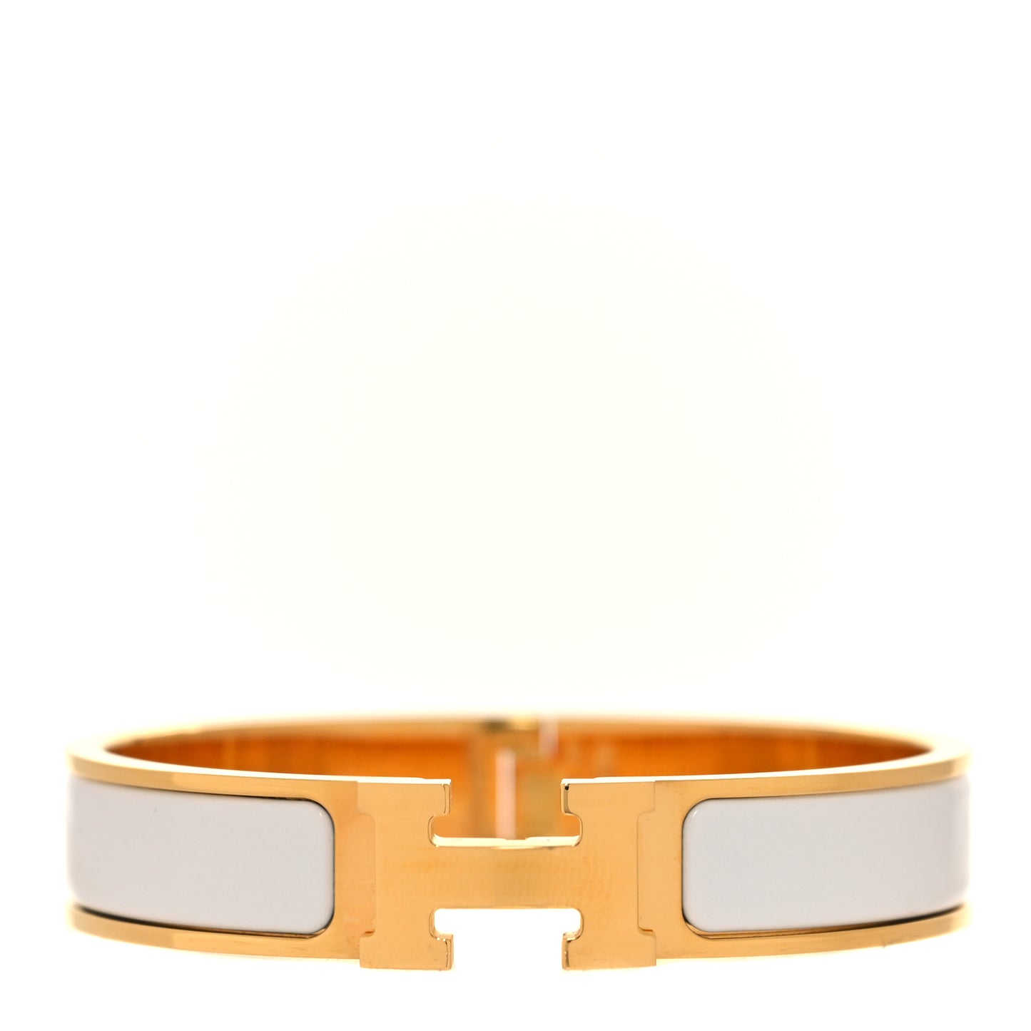 Enamel Narrow Clic Clac H Bracelet PM White