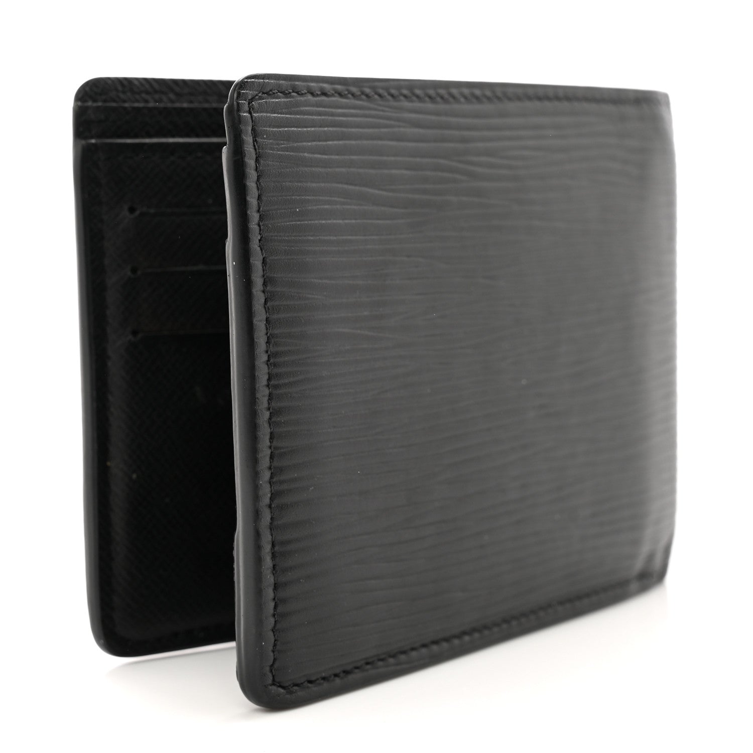 Louis Vuitton LOUIS VUITTON Epi LV Circle Bi-Fold Wallet Black Yellow 3 of 10