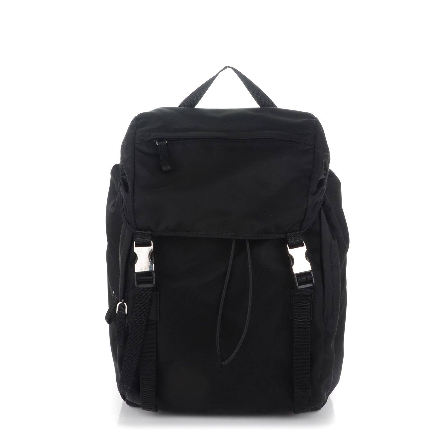 Prada Nylon Montagna Double Buckle Backpack Black 168066